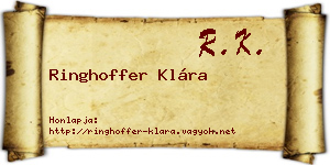 Ringhoffer Klára névjegykártya